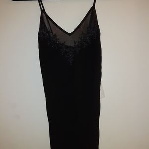 Reggio vintage 90s little black mesh prom dress